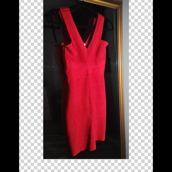 BEBE RED DRESS - Picture 1 of 2
